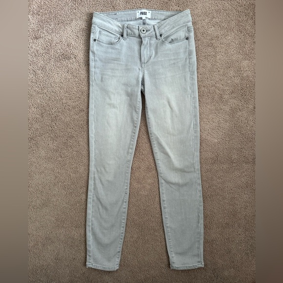 PAIGE Womens Light Gray Skinny Jeans Size 27 Mid Rise Cotton Blend Premium Denim - Picture 4 of 7